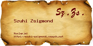 Szuhi Zsigmond névjegykártya